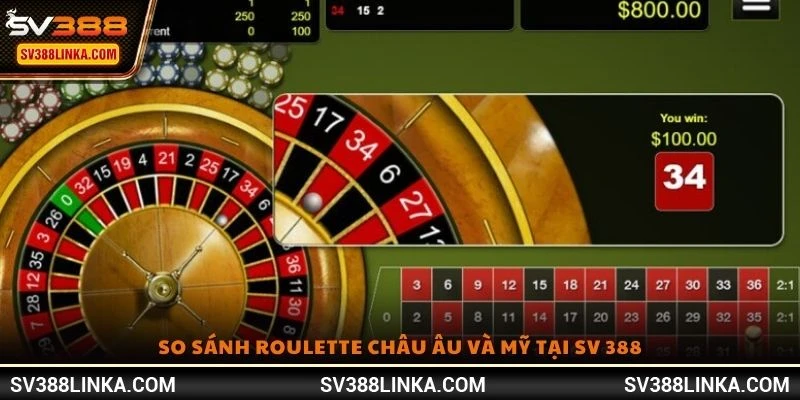 So sánh Roulette châu Âu và Mỹ tại SV 388